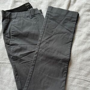 Calvin Klein Men's Gray Flat-Front Chinos